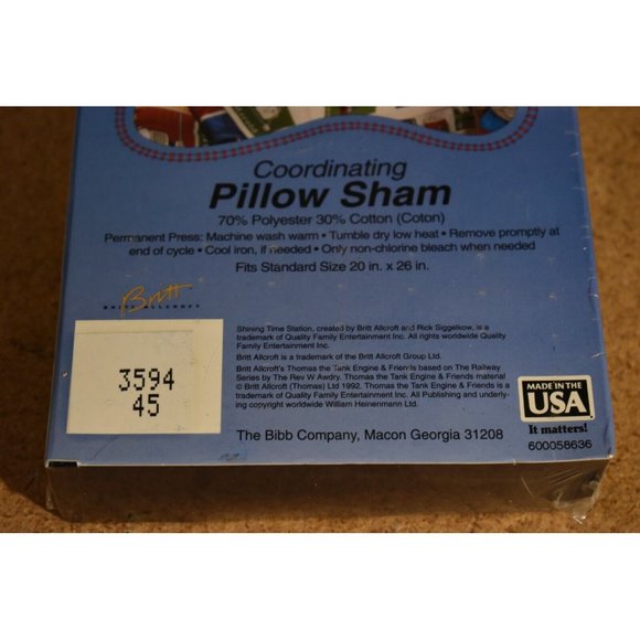 1992 Britt Allcroft Limited Thomas the Train & Friends Pillow Shams 2 Standard - Picture 10 of 10